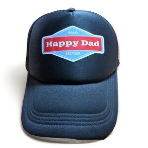 NEW - Happy Dad Hard Seltzer Snapback Foam Trucker Hat Black Mesh Back OSFA